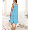 image:imageSWOMOG Cotton Nightgowns for Women Sleeveless Button Down Night Gown Soft Victorian Nightdress House Dress with PocketsBlue Flower