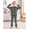 image:imageSWOMOG Girls Pajama Set Short Sleeve Tops amp Ruffled Shorts with Pocket 2 Piece Summer Pajamas for Kids Size 615Black Ghost