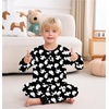 image:imageSWOMOG Girls Pajama Set Short Sleeve Tops amp Ruffled Shorts with Pocket 2 Piece Summer Pajamas for Kids Size 615Black Ghost