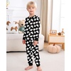 image:imageSWOMOG Girls Pajama Set Short Sleeve Tops amp Ruffled Shorts with Pocket 2 Piece Summer Pajamas for Kids Size 615Black Ghost