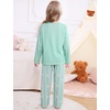 image:imageSWOMOG Girls Pajama Set Short Sleeve Tops amp Ruffled Shorts with Pocket 2 Piece Summer Pajamas for Kids Size 615Green Flroal Daisy