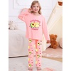image:imageSWOMOG Girls Pajama Set Short Sleeve Tops amp Ruffled Shorts with Pocket 2 Piece Summer Pajamas for Kids Size 615Pink Avocado