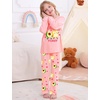 image:imageSWOMOG Girls Pajama Set Short Sleeve Tops amp Ruffled Shorts with Pocket 2 Piece Summer Pajamas for Kids Size 615Pink Avocado