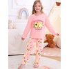 image:imageSWOMOG Girls Pajama Set Short Sleeve Tops amp Ruffled Shorts with Pocket 2 Piece Summer Pajamas for Kids Size 615Pink Avocado