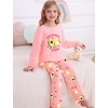 image:imageSWOMOG Girls Pajama Set Short Sleeve Tops amp Ruffled Shorts with Pocket 2 Piece Summer Pajamas for Kids Size 615Pink Avocado