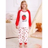 image:imageSWOMOG Girls Pajama Set Short Sleeve Tops amp Ruffled Shorts with Pocket 2 Piece Summer Pajamas for Kids Size 615Raglan Sleevesred Strawberry
