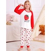 image:imageSWOMOG Girls Pajama Set Short Sleeve Tops amp Ruffled Shorts with Pocket 2 Piece Summer Pajamas for Kids Size 615Raglan Sleevesred Strawberry