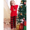 image:imageSWOMOG Girls Pajama Set Short Sleeve Tops amp Ruffled Shorts with Pocket 2 Piece Summer Pajamas for Kids Size 615Red Plaid Deer