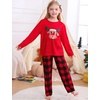 image:imageSWOMOG Girls Pajama Set Short Sleeve Tops amp Ruffled Shorts with Pocket 2 Piece Summer Pajamas for Kids Size 615Red Plaid Deer