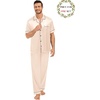image:imageSWOMOG Matching Pajamas for Couples Satin Short Sleeve Sleepwear WomenMen Silk Soft Button Down Nightwear 2 Pcs LoungewearChampagne
