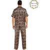 image:imageSWOMOG Matching Pajamas for Couples Satin Short Sleeve Sleepwear WomenMen Silk Soft Button Down Nightwear 2 Pcs LoungewearLeopard