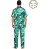 image:imageSWOMOG Matching Pajamas for Couples Satin Short Sleeve Sleepwear WomenMen Silk Soft Button Down Nightwear 2 Pcs LoungewearWhite Leaves