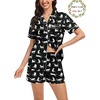 image:imageSWOMOG Matching Pajamas for Couples Satin Short Sleeve Sleepwear WomenMen Silk Soft Button Down Nightwear 2 Pcs LoungewearWhite Leopard