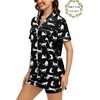 image:imageSWOMOG Matching Pajamas for Couples Satin Short Sleeve Sleepwear WomenMen Silk Soft Button Down Nightwear 2 Pcs LoungewearWhite Leopard