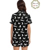 image:imageSWOMOG Matching Pajamas for Couples Satin Short Sleeve Sleepwear WomenMen Silk Soft Button Down Nightwear 2 Pcs LoungewearWhite Leopard