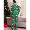 image:imageSWOMOG Mens Christmas Pajamas Sets Long Sleeve Button Down Pjs Mens Sleepwear Soft 2 Pcs Loungewear Nightwear with PocketsGreen Christmas Santa