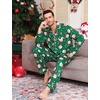 image:imageSWOMOG Mens Christmas Pajamas Sets Long Sleeve Button Down Pjs Mens Sleepwear Soft 2 Pcs Loungewear Nightwear with PocketsGreen Christmas Santa