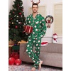 image:imageSWOMOG Mens Christmas Pajamas Sets Long Sleeve Button Down Pjs Mens Sleepwear Soft 2 Pcs Loungewear Nightwear with PocketsGreen Christmas Santa