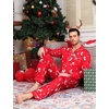 image:imageSWOMOG Mens Christmas Pajamas Sets Long Sleeve Button Down Pjs Mens Sleepwear Soft 2 Pcs Loungewear Nightwear with PocketsRed Christmas Pattern