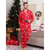 image:imageSWOMOG Mens Christmas Pajamas Sets Long Sleeve Button Down Pjs Mens Sleepwear Soft 2 Pcs Loungewear Nightwear with PocketsRed Christmas Pattern