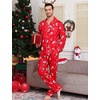 image:imageSWOMOG Mens Christmas Pajamas Sets Long Sleeve Button Down Pjs Mens Sleepwear Soft 2 Pcs Loungewear Nightwear with PocketsRed Christmas Pattern