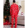 image:imageSWOMOG Mens Christmas Pajamas Sets Long Sleeve Button Down Pjs Mens Sleepwear Soft 2 Pcs Loungewear Nightwear with PocketsRed Christmas Pattern