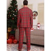 image:imageSWOMOG Mens Christmas Pajamas Sets Long Sleeve Button Down Pjs Mens Sleepwear Soft 2 Pcs Loungewear Nightwear with PocketsRed Green Grid