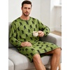 image:imageSWOMOG Mens Nightgown Long Sleeve Lounge Sleep Henley Shirt Pajama Big amp Tall Nightshirt Comfy Nightwear SXXLArmy Green Bigfoot