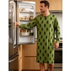 image:imageSWOMOG Mens Nightgown Long Sleeve Lounge Sleep Henley Shirt Pajama Big amp Tall Nightshirt Comfy Nightwear SXXLArmy Green Bigfoot