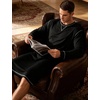 image:imageSWOMOG Mens Nightgown Long Sleeve Lounge Sleep Henley Shirt Pajama Big amp Tall Nightshirt Comfy Nightwear SXXLBlack