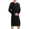 image:imageSWOMOG Mens Nightgown Long Sleeve Lounge Sleep Henley Shirt Pajama Big amp Tall Nightshirt Comfy Nightwear SXXLBlack