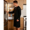 image:imageSWOMOG Mens Nightgown Long Sleeve Lounge Sleep Henley Shirt Pajama Big amp Tall Nightshirt Comfy Nightwear SXXLBlack