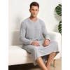 image:imageSWOMOG Mens Nightgown Long Sleeve Lounge Sleep Henley Shirt Pajama Big amp Tall Nightshirt Comfy Nightwear SXXLGery