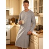 image:imageSWOMOG Mens Nightgown Long Sleeve Lounge Sleep Henley Shirt Pajama Big amp Tall Nightshirt Comfy Nightwear SXXLGery