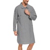 image:imageSWOMOG Mens Nightshirt 100 Cotton Long Sleeve Sleep Shirt Button Down Nightgown Soft Sleepwear Comfy Nightwear SXXXLBlack White Stripes