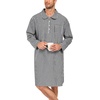 image:imageSWOMOG Mens Nightshirt 100 Cotton Long Sleeve Sleep Shirt Button Down Nightgown Soft Sleepwear Comfy Nightwear SXXXLBlack White Stripes