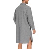 image:imageSWOMOG Mens Nightshirt 100 Cotton Long Sleeve Sleep Shirt Button Down Nightgown Soft Sleepwear Comfy Nightwear SXXXLBlack White Stripes