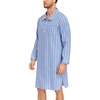 image:imageSWOMOG Mens Nightshirt 100 Cotton Long Sleeve Sleep Shirt Button Down Nightgown Soft Sleepwear Comfy Nightwear SXXXLBlue Stripes