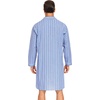 image:imageSWOMOG Mens Nightshirt 100 Cotton Long Sleeve Sleep Shirt Button Down Nightgown Soft Sleepwear Comfy Nightwear SXXXLBlue Stripes