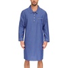 image:imageSWOMOG Mens Nightshirt 100 Cotton Long Sleeve Sleep Shirt Button Down Nightgown Soft Sleepwear Comfy Nightwear SXXXLLight Blue White Stripes
