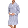 image:imageSWOMOG Mens Nightshirt 100 Cotton Long Sleeve Sleep Shirt Button Down Nightgown Soft Sleepwear Comfy Nightwear SXXXLNavy White Stripes
