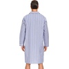 image:imageSWOMOG Mens Nightshirt 100 Cotton Long Sleeve Sleep Shirt Button Down Nightgown Soft Sleepwear Comfy Nightwear SXXXLNavy White Stripes