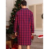 image:imageSWOMOG Mens Nightshirt 100 Cotton Long Sleeve Sleep Shirt Button Down Nightgown Soft Sleepwear Comfy Nightwear SXXXLRed Blue Grid