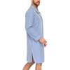 image:imageSWOMOG Mens Nightshirt 100 Cotton Long Sleeve Sleep Shirt Button Down Nightgown Soft Sleepwear Comfy Nightwear SXXXLWhite Blue Stripes