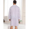 image:imageSWOMOG Mens Nightshirt 100 Cotton Long Sleeve Sleep Shirt Button Down Nightgown Soft Sleepwear Comfy Nightwear SXXXLWhite Stripes