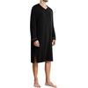 image:imageSWOMOG Mens Nightshirt Long Sleeve Nightgown Soft Loose Sleepwear Comfy Big amp Tall Henley Sleep Shirt for Sleeping SXXLBlack