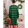 image:imageSWOMOG Mens Nightshirt Long Sleeve Nightgown Soft Loose Sleepwear Comfy Big amp Tall Henley Sleep Shirt for Sleeping SXXLGreen With Black Grid