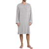 image:imageSWOMOG Mens Nightshirt Long Sleeve Nightgown Soft Loose Sleepwear Comfy Big amp Tall Henley Sleep Shirt for Sleeping SXXLGrey