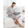 image:imageSWOMOG Mens Nightshirt Long Sleeve Nightgown Soft Loose Sleepwear Comfy Big amp Tall Henley Sleep Shirt for Sleeping SXXLGrey