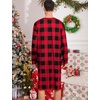 image:imageSWOMOG Mens Nightshirt Long Sleeve Nightgown Soft Loose Sleepwear Comfy Big amp Tall Henley Sleep Shirt for Sleeping SXXLRed With Black Grid